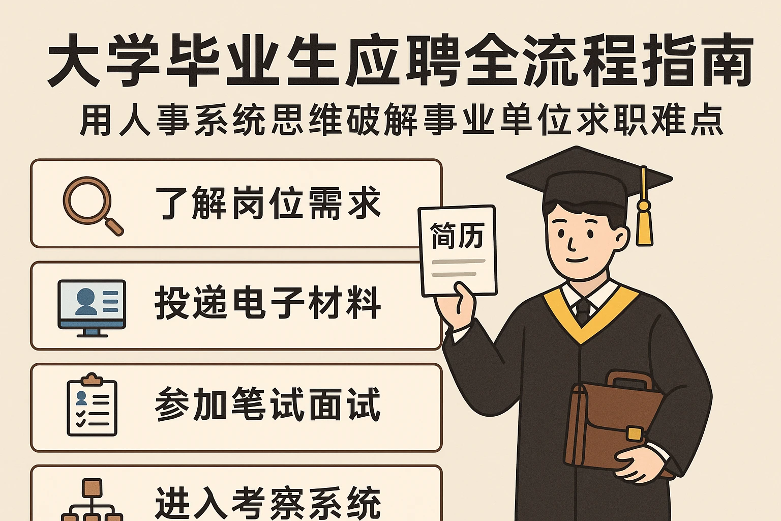 大学毕业生应聘全流程指南：用人事系统思维破解事业单位求职难点