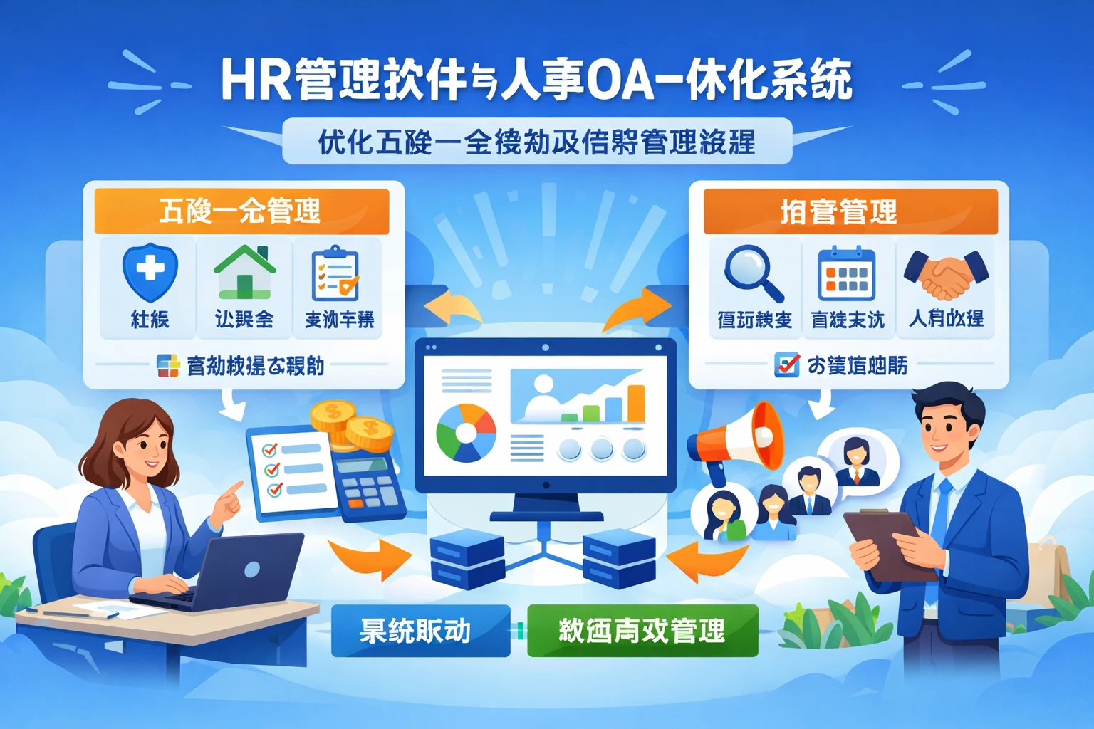 HR管理软件与人事OA一体化系统如何优化五险一金缴纳及招聘管理流程