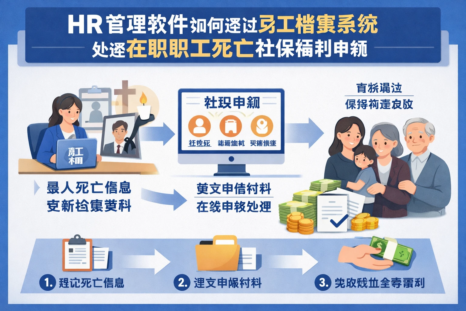 HR管理软件如何通过员工档案系统处理在职职工死亡社保福利申领