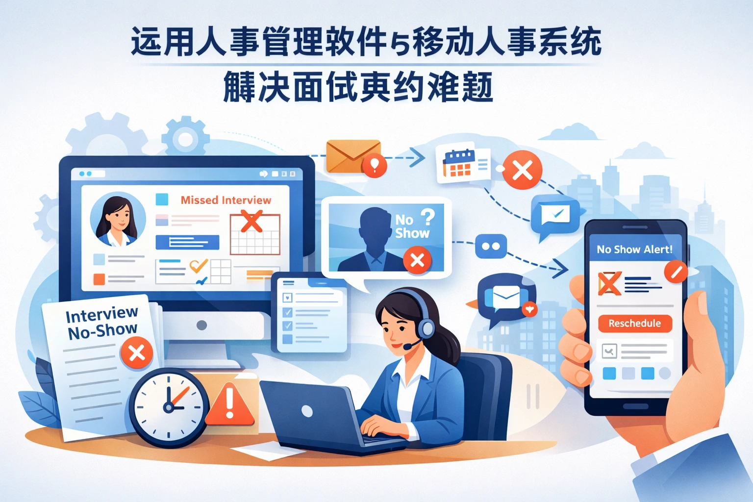 运用人事管理软件与移动人事系统解决面试爽约难题