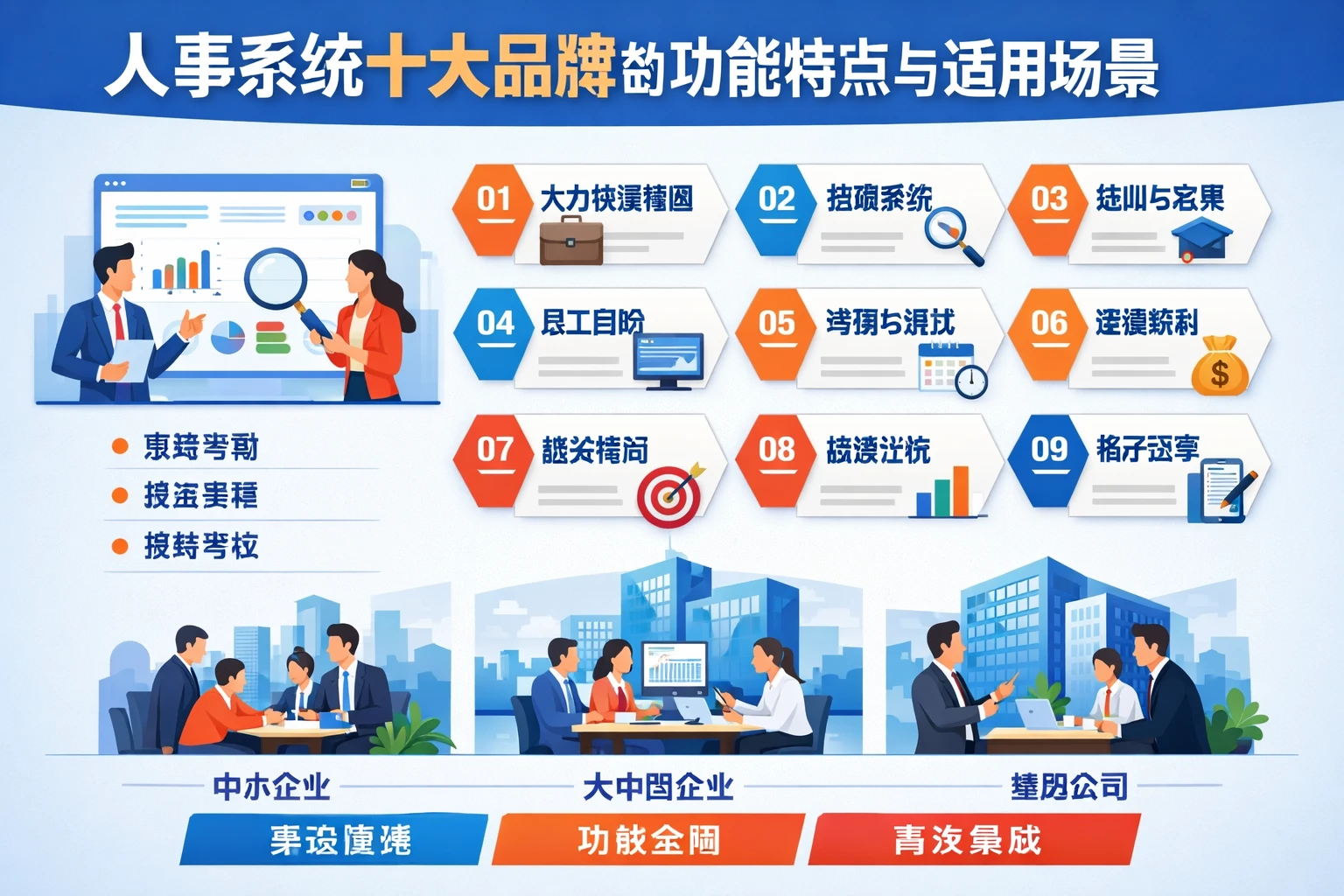 人事系统十大品牌的功能特点与适用场景