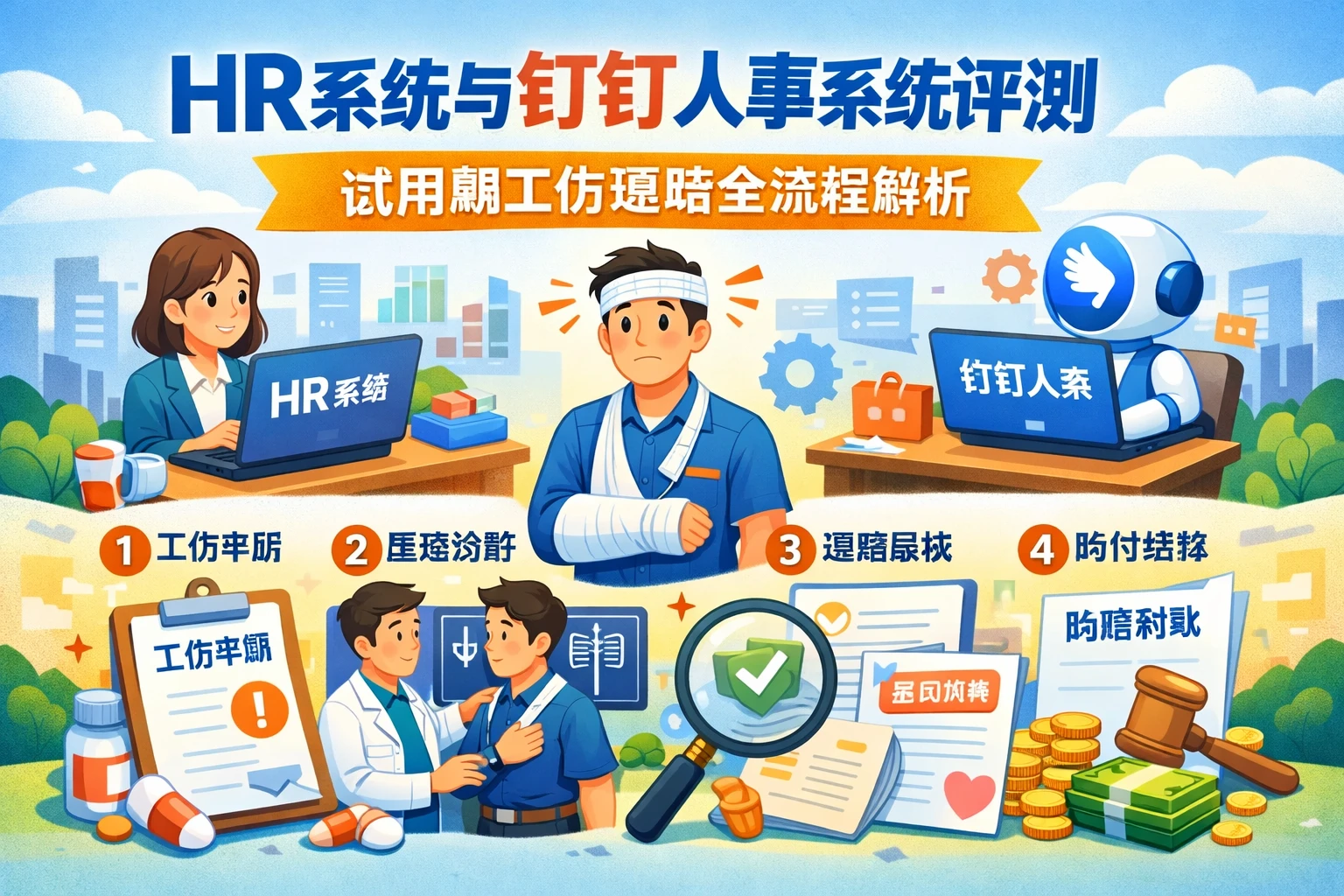 HR系统与钉钉人事系统评测：试用期工伤理赔全流程解析