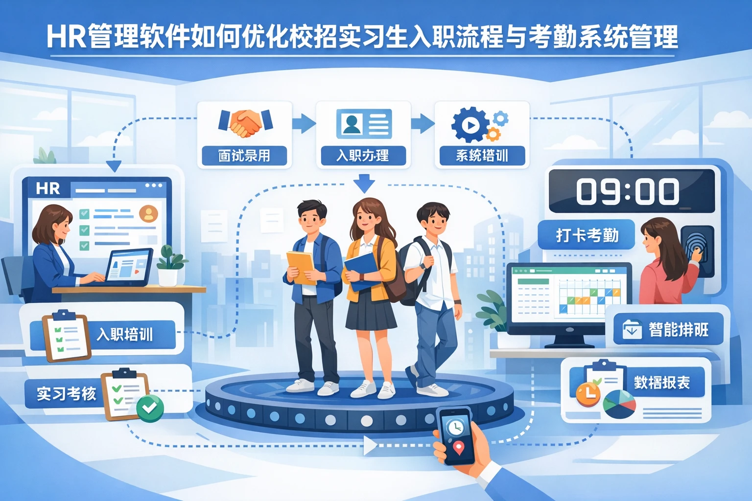 HR管理软件如何优化校招实习生入职流程与考勤系统管理