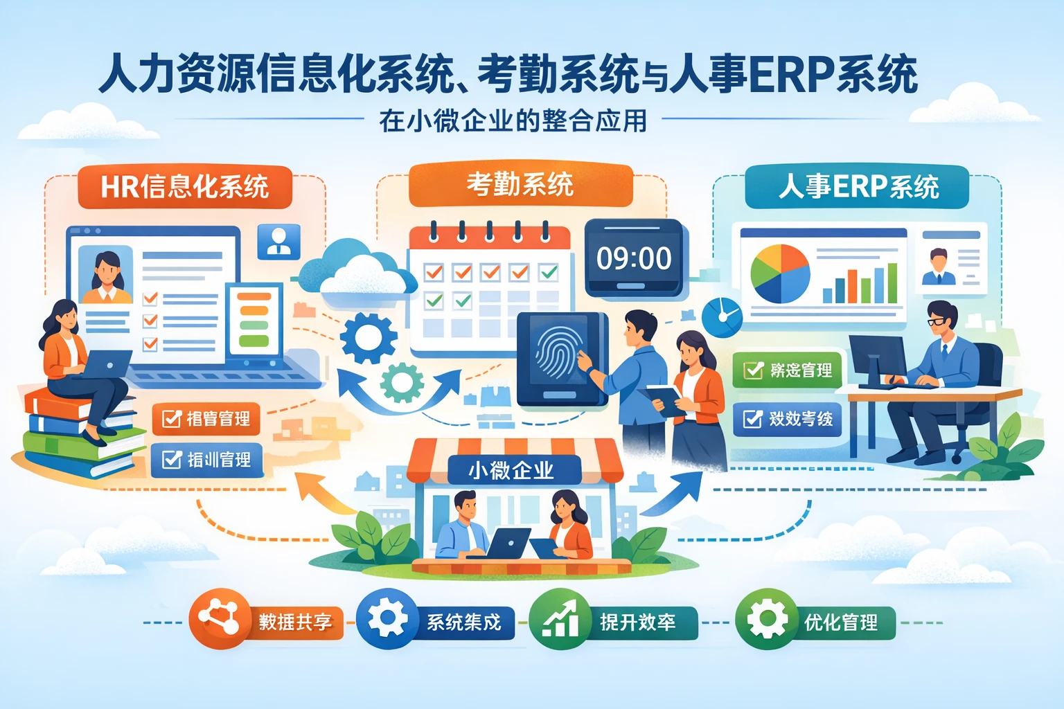 人力资源信息化系统、考勤系统与人事ERP系统在小微企业的整合应用
