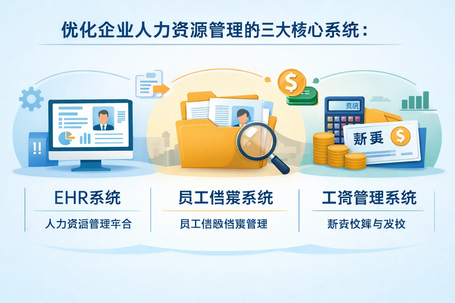 优化企业人力资源管理的三大核心系统：EHR系统、员工档案系统与工资管理系统