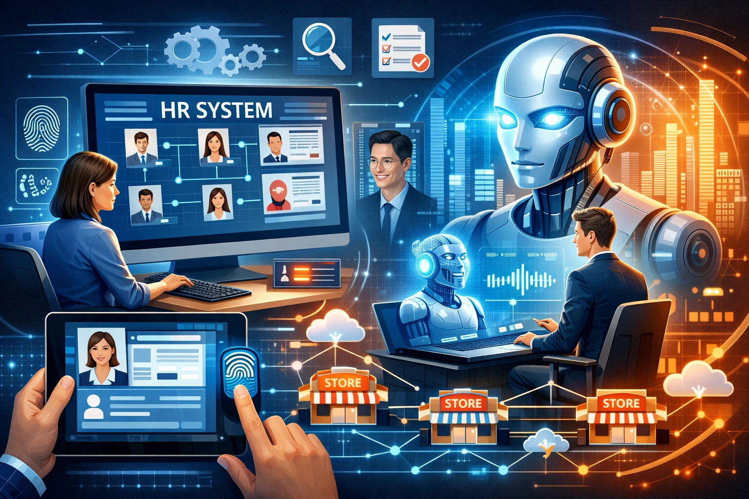 HR系统与AI面试革新：连锁门店人事档案管理系统的智能化转型