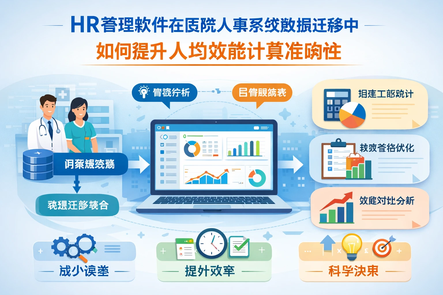 HR管理软件在医院人事系统数据迁移中如何提升人均效能计算准确性