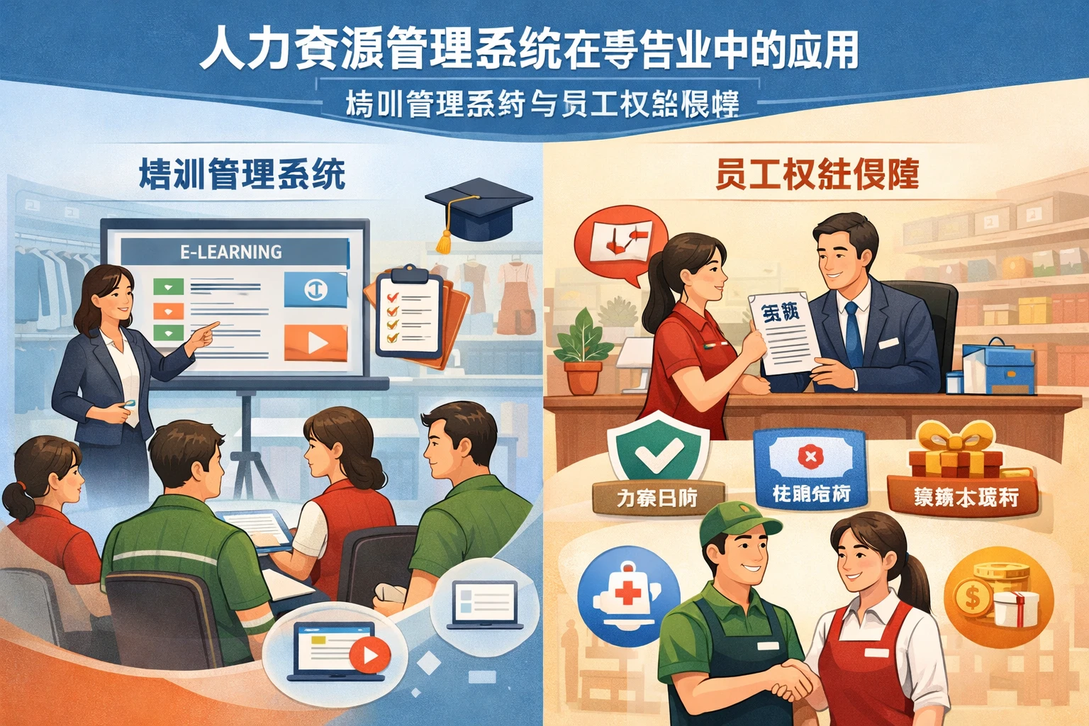 人力资源管理系统在零售业中的应用：培训管理系统与员工权益保障