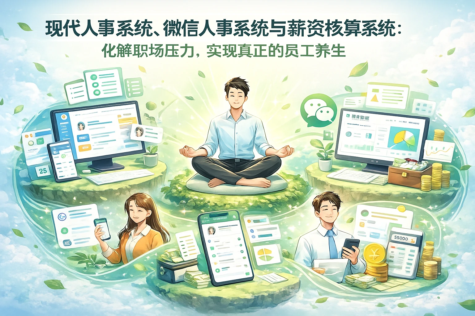 现代人事系统、微信人事系统与薪资核算系统：化解职场压力，实现真正的员工养生
