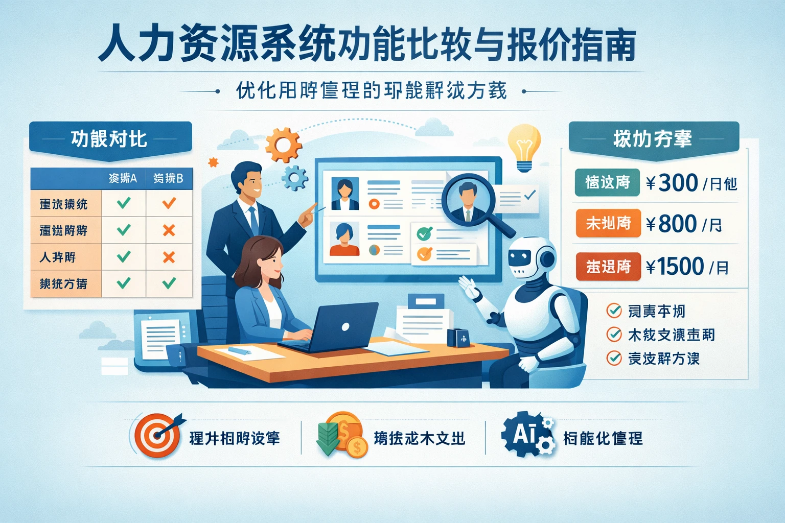 人力资源系统功能比较与报价指南:优化招聘管理的智能解决方案