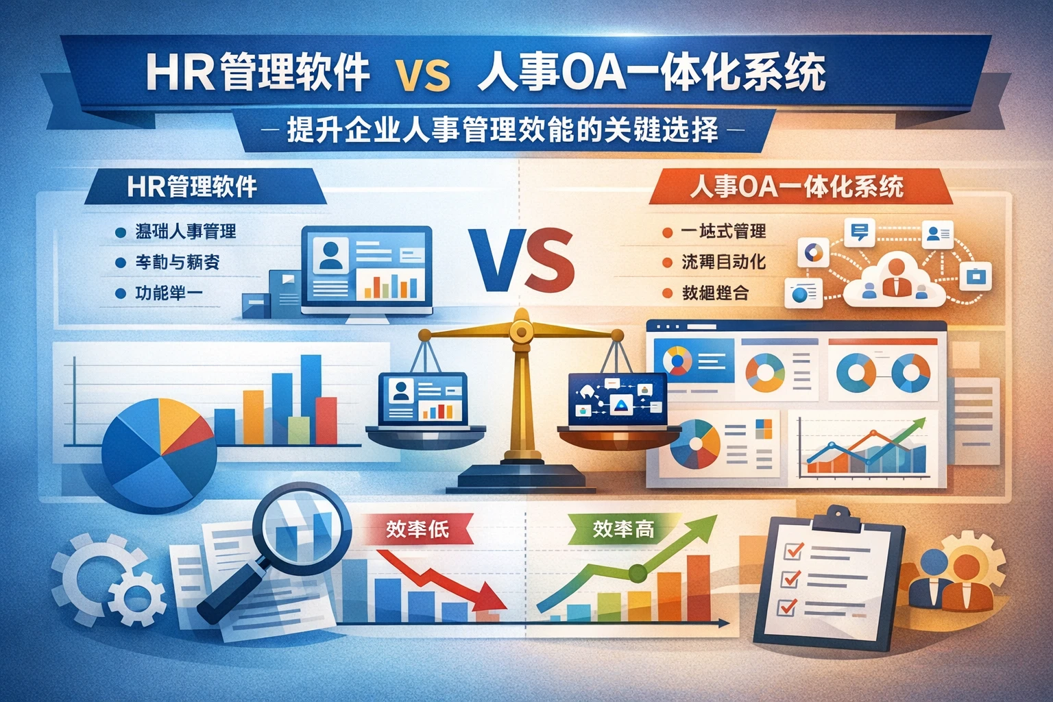 HR管理软件与人事OA一体化系统对比分析：提升企业人事管理效能的关键选择