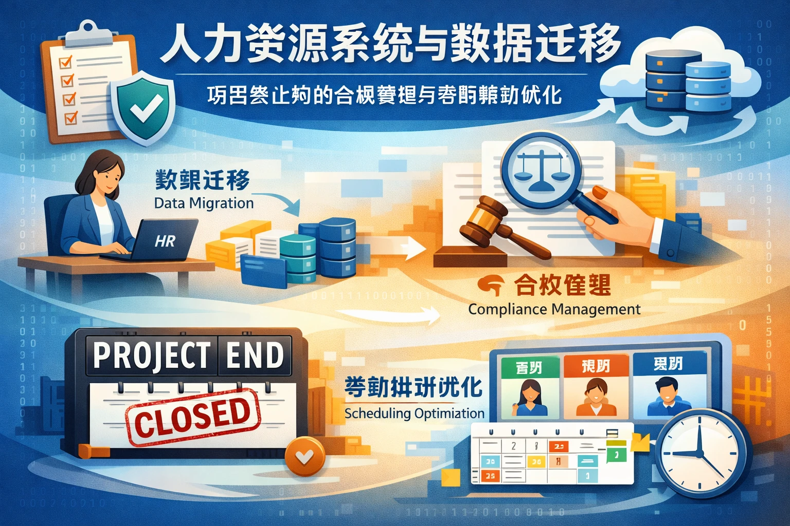 人力资源系统与数据迁移：项目终止时的合规管理与考勤排班优化