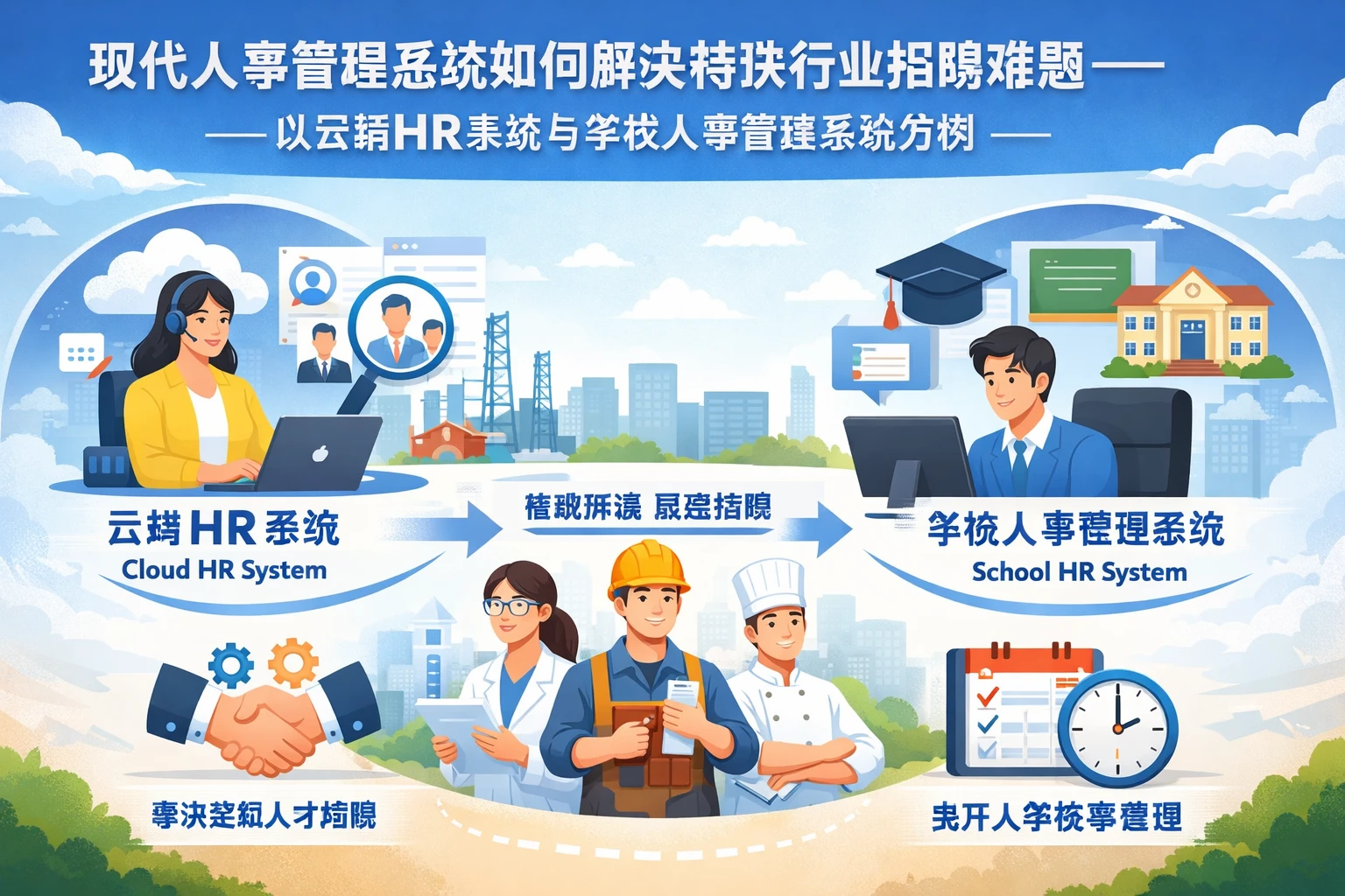 现代人事管理系统如何解决特殊行业招聘难题——以云端HR系统与学校人事管理系统为例