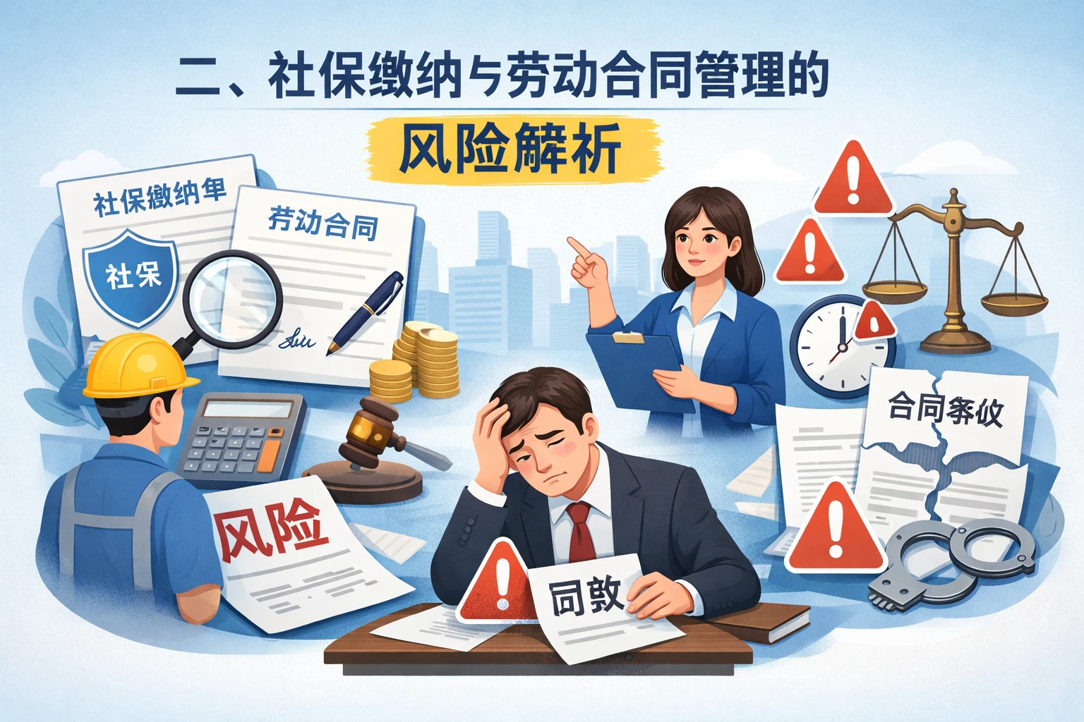 二、社保缴纳与劳动合同管理的风险解析