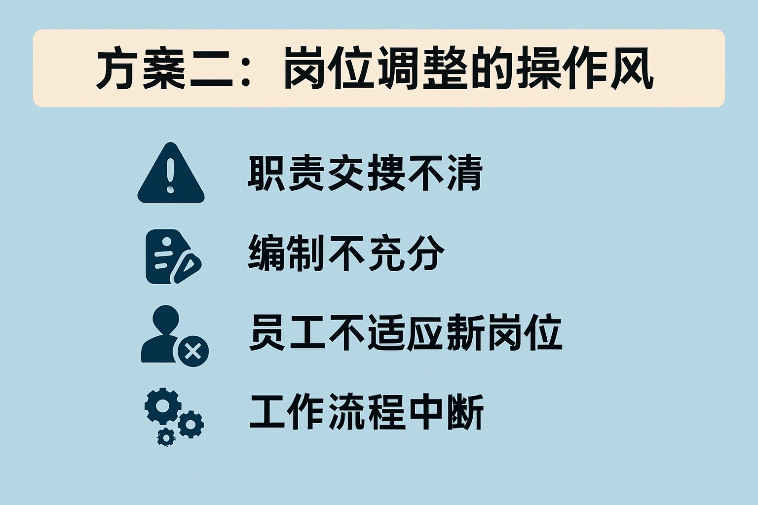 方案二：岗位调整的操作风险
