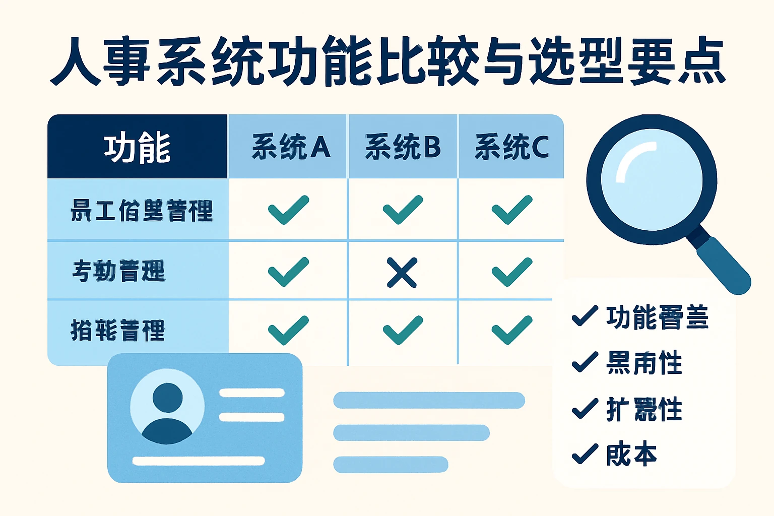 人事系统功能比较与选型要点
