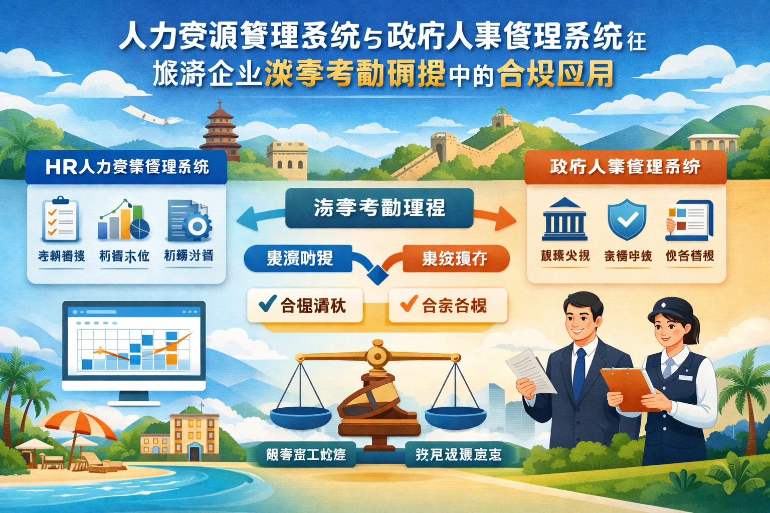 人力资源管理系统与政府人事管理系统在旅游企业淡季考勤调控中的合规应用