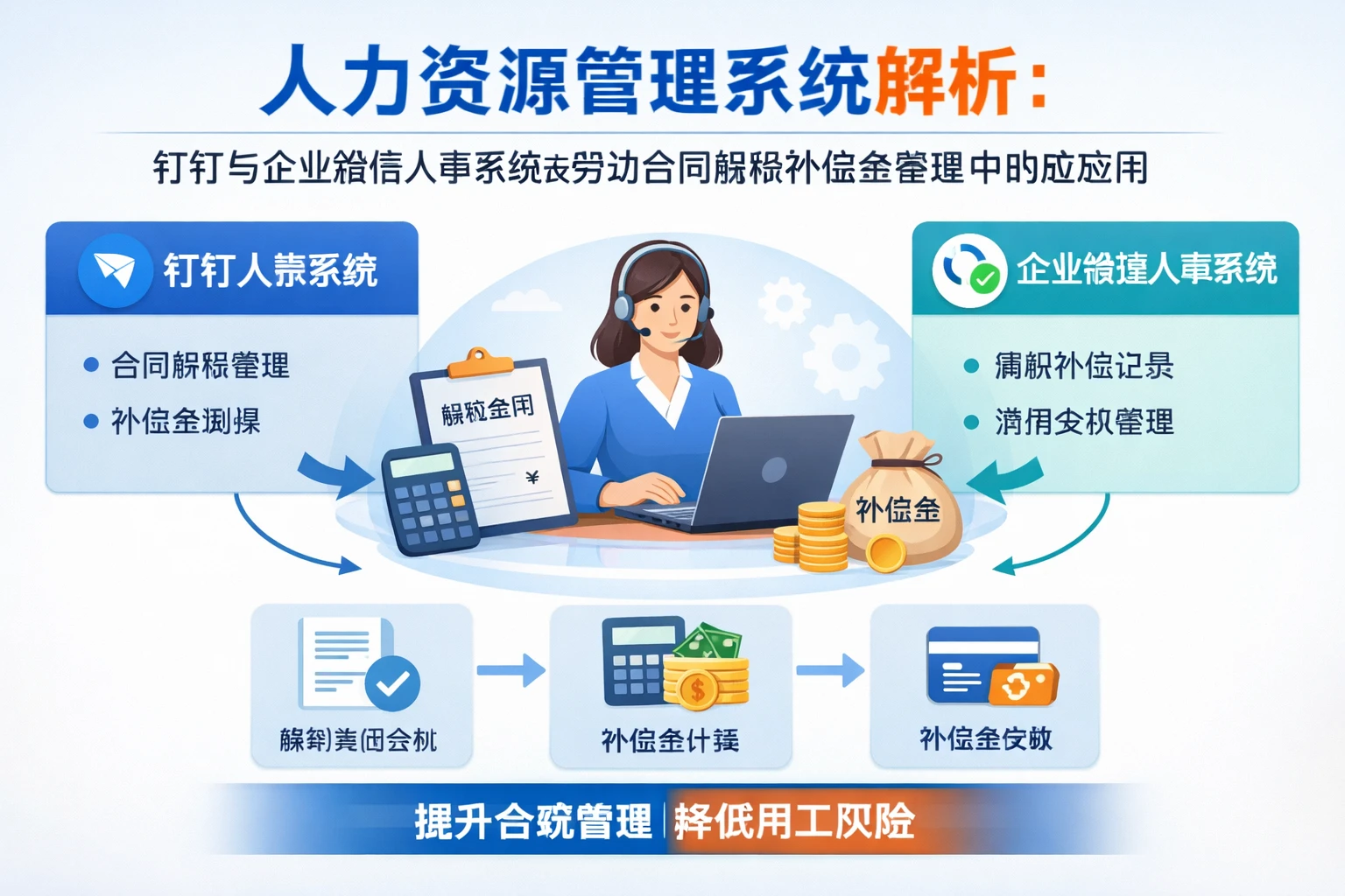 人力资源管理系统解析：钉钉与企业微信人事系统在劳动合同解除补偿金管理中的应用