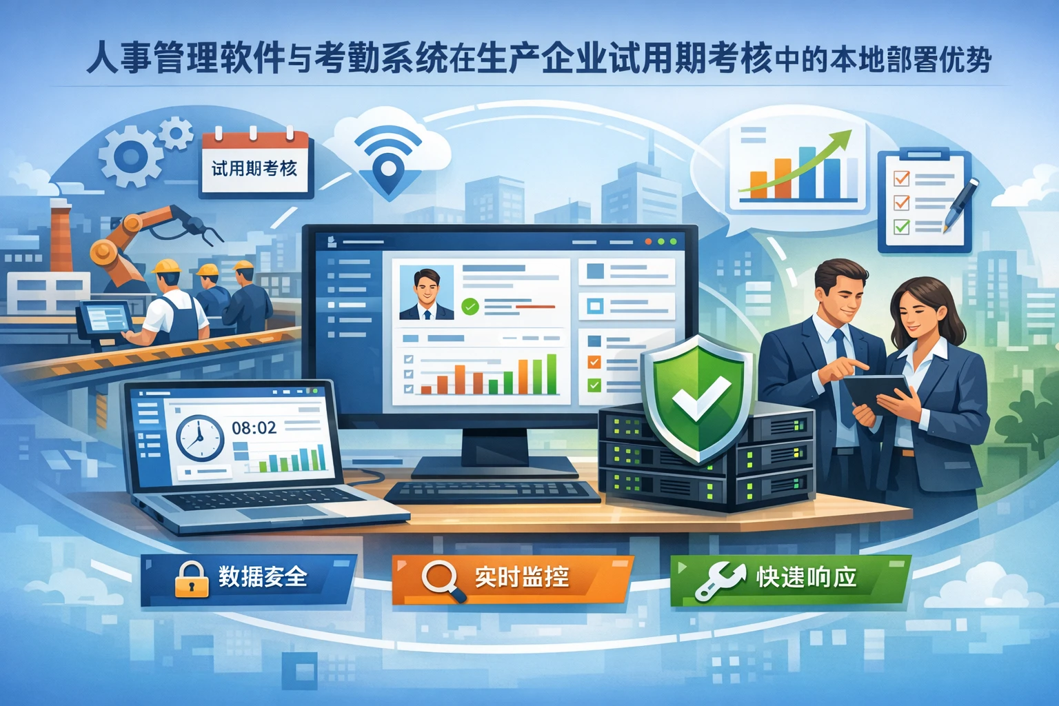 人事管理软件与考勤系统在生产企业试用期考核中的本地部署优势