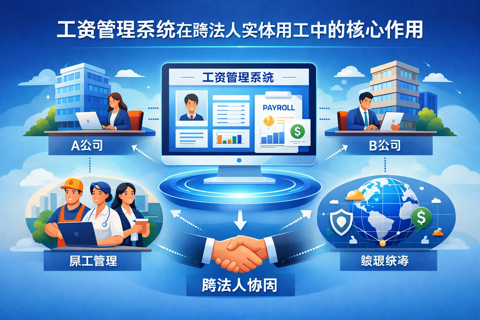 工资管理系统在跨法人实体用工中的核心作用