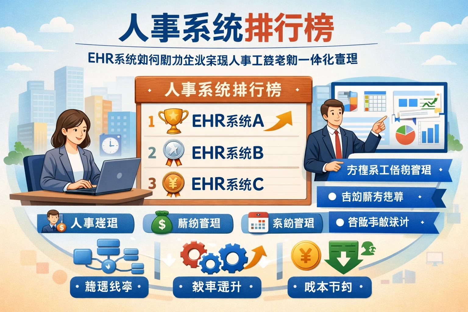 人事系统排行榜：EHR系统如何助力企业实现人事工资考勤一体化管理