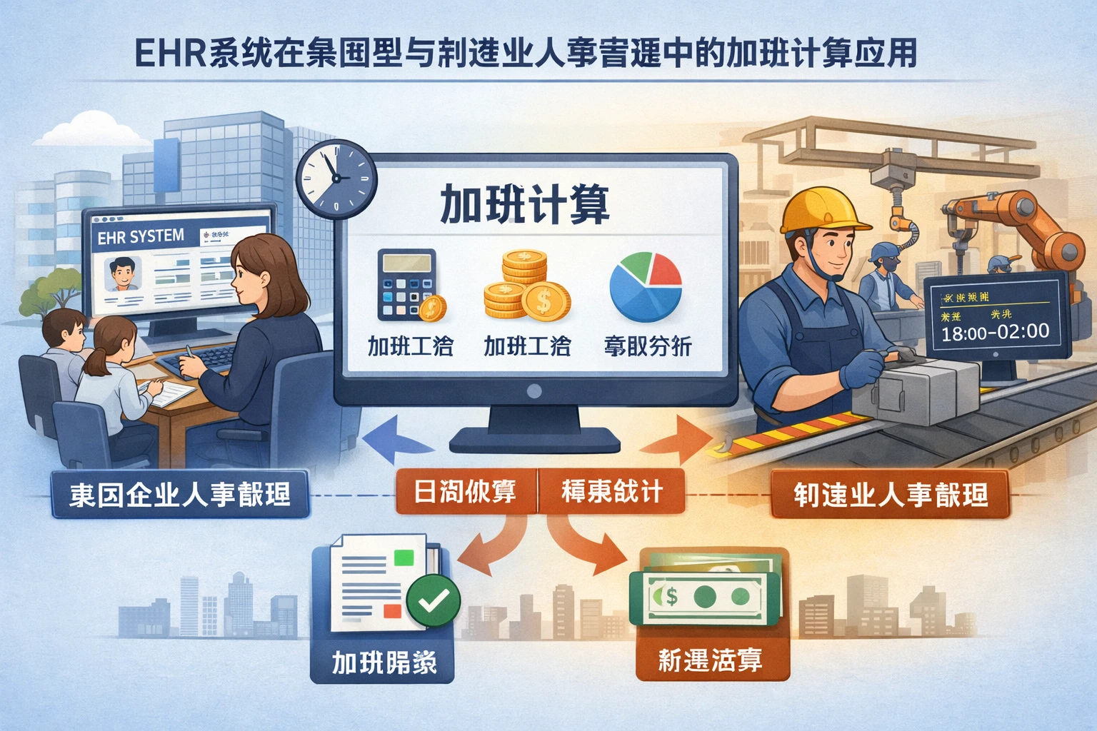 EHR系统在集团型与制造业人事管理中的加班计算应用