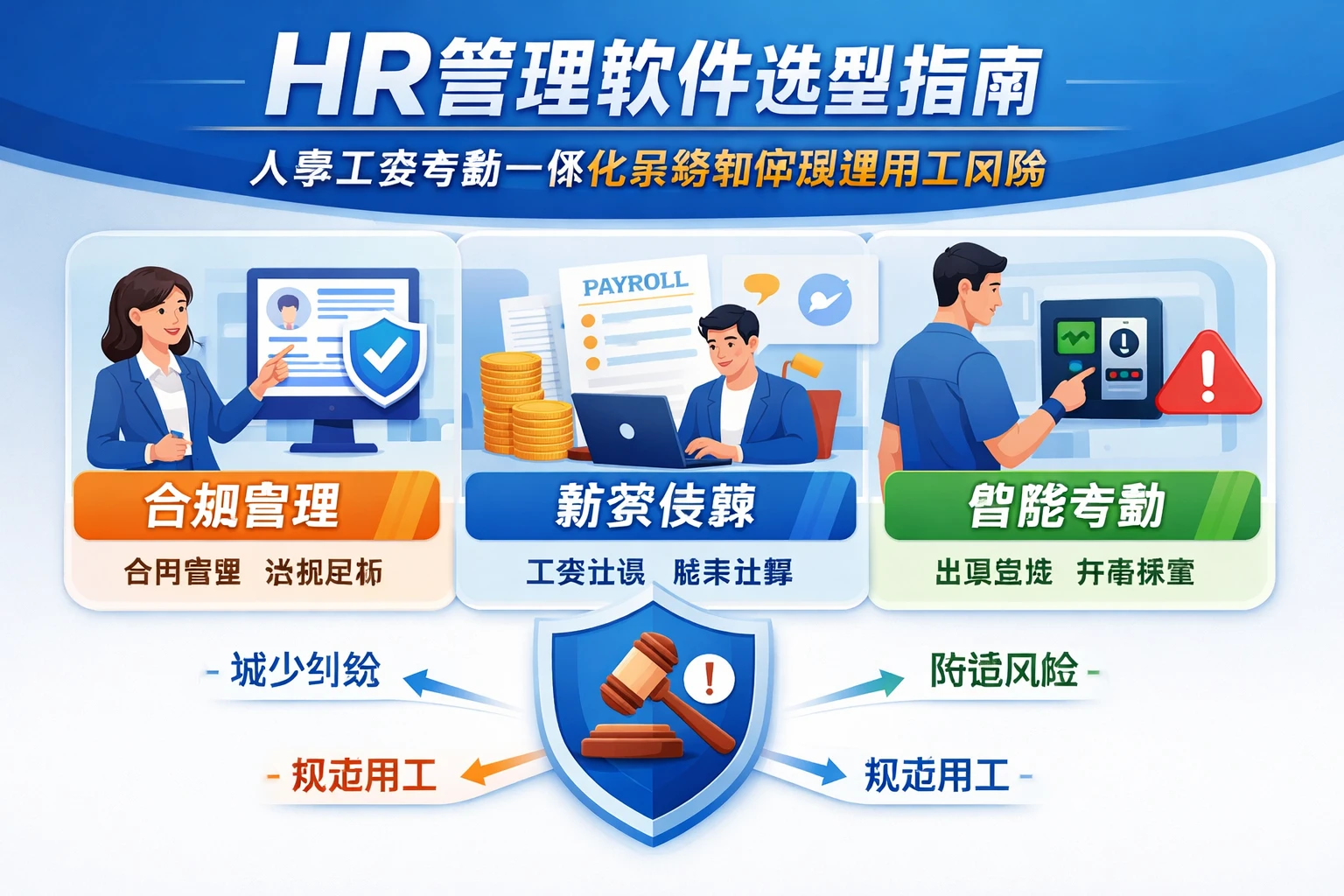 HR管理软件选型指南：人事工资考勤一体化系统如何规避用工风险