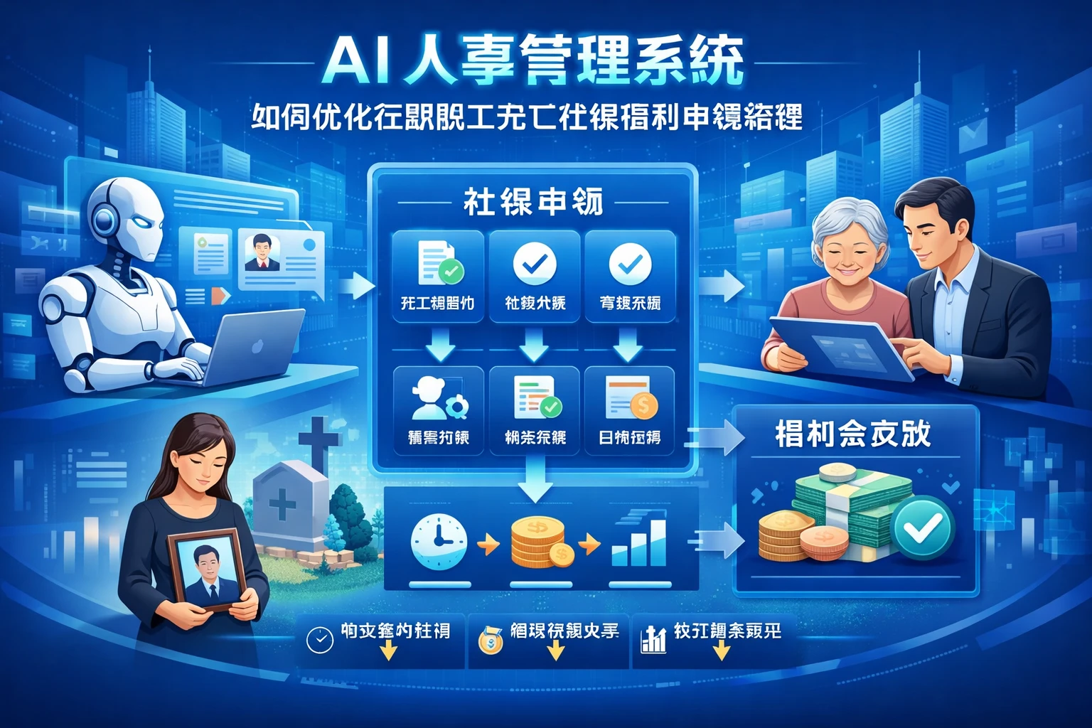 AI人事管理系统如何优化在职职工死亡社保福利申领流程