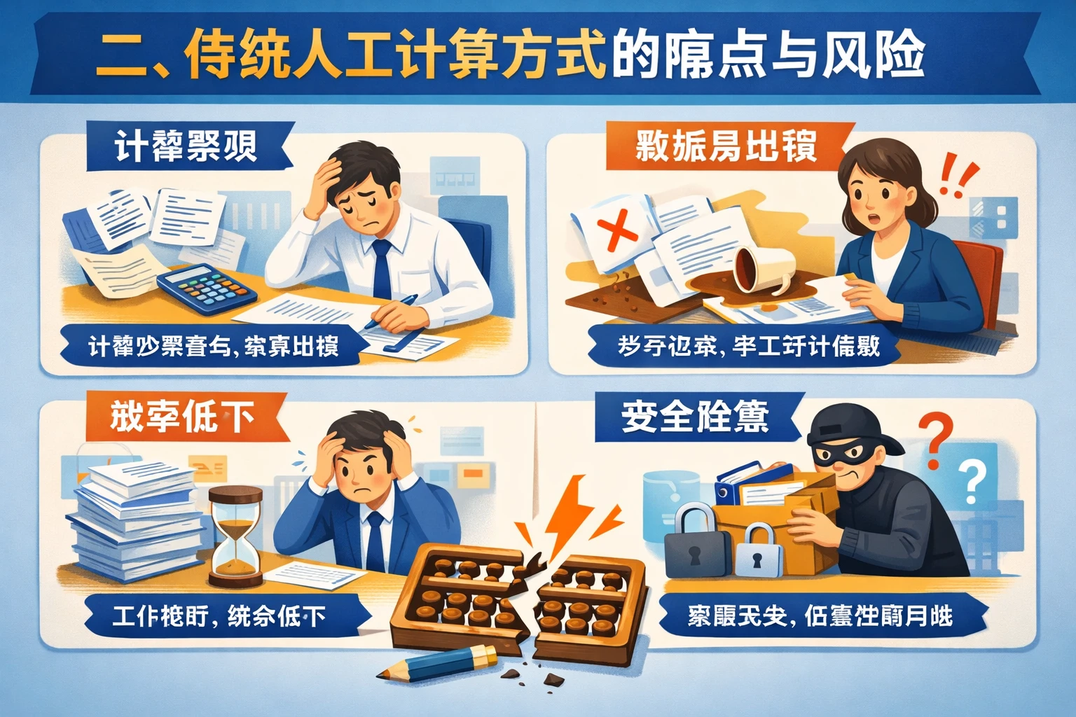 二、传统人工计算方式的痛点与风险