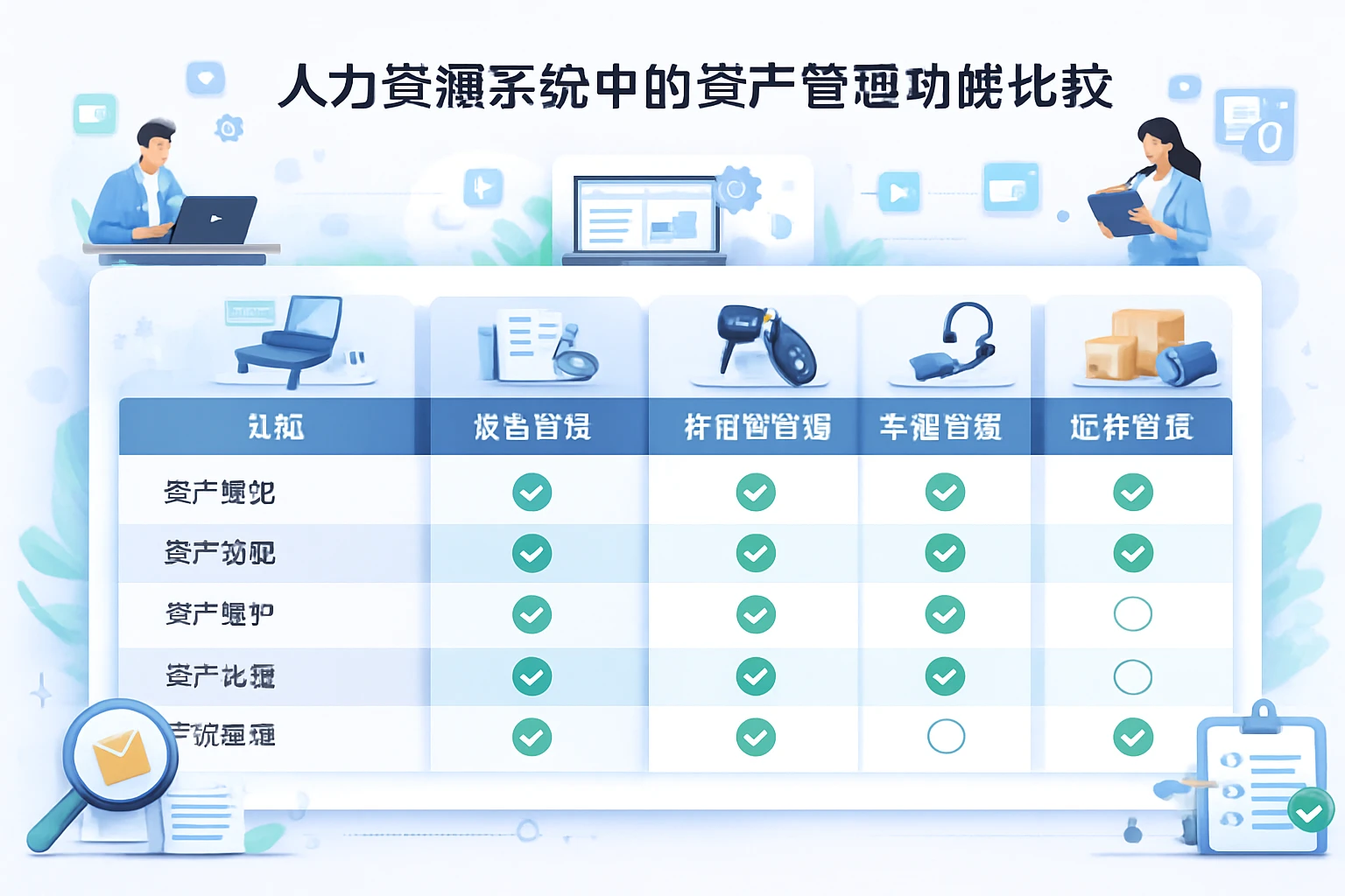 人力资源系统中的资产管理功能比较