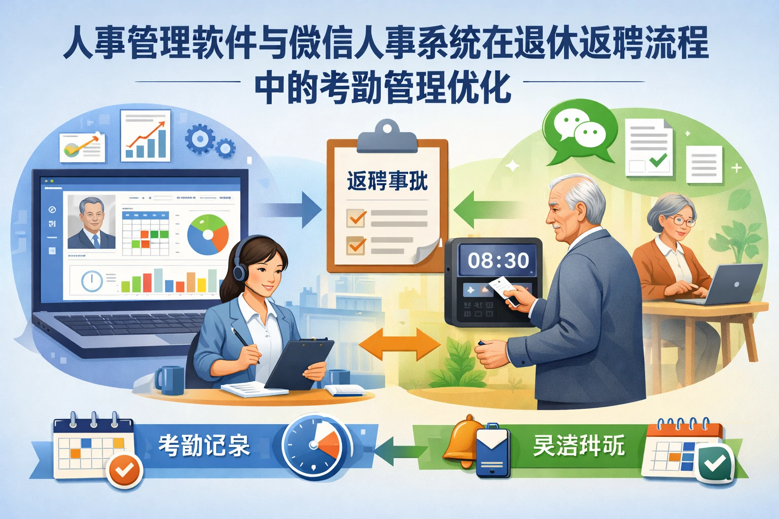 人事管理软件与微信人事系统在退休返聘流程中的考勤管理优化