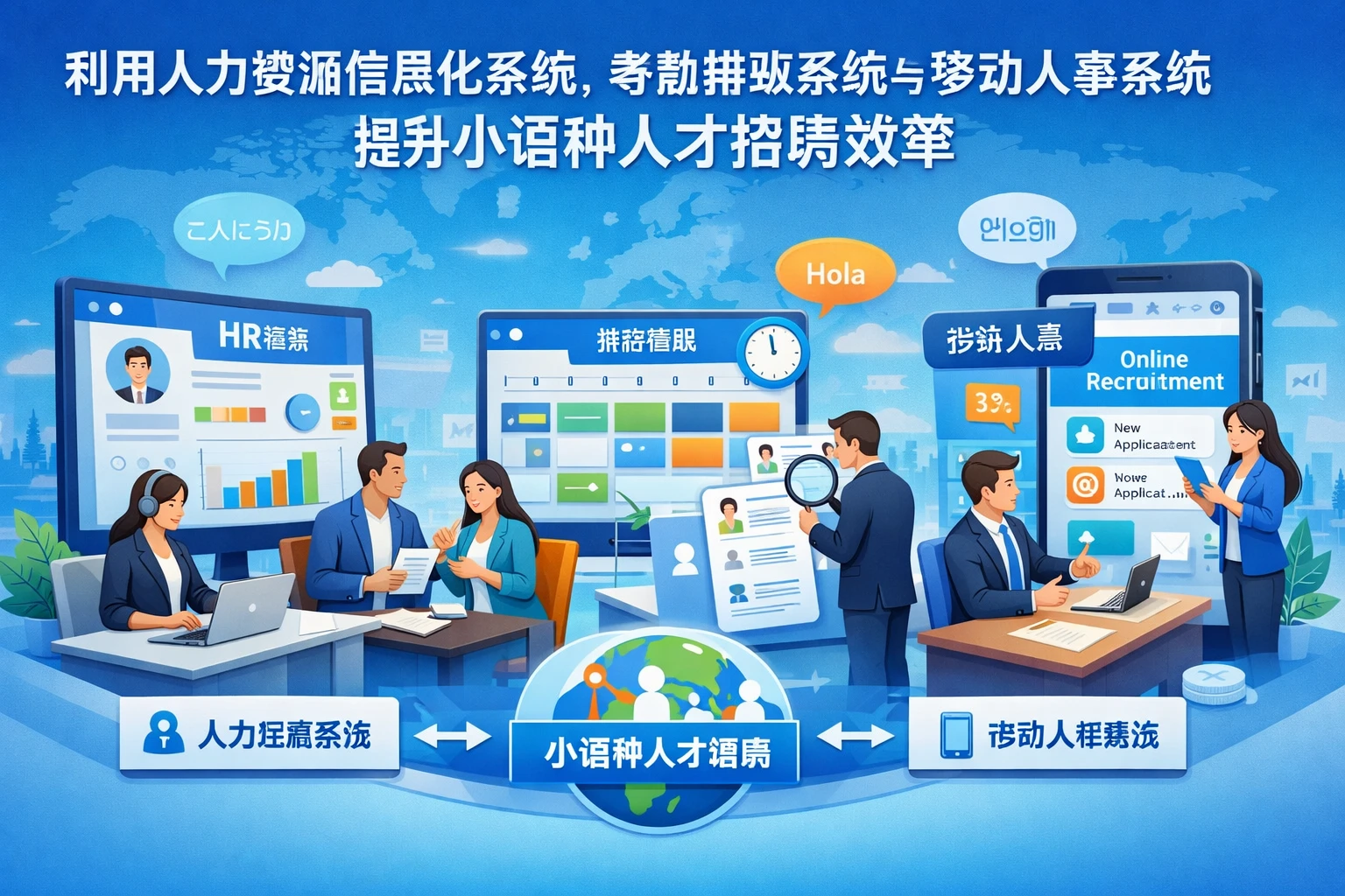 利用人力资源信息化系统、考勤排班系统与移动人事系统提升小语种人才招聘效率