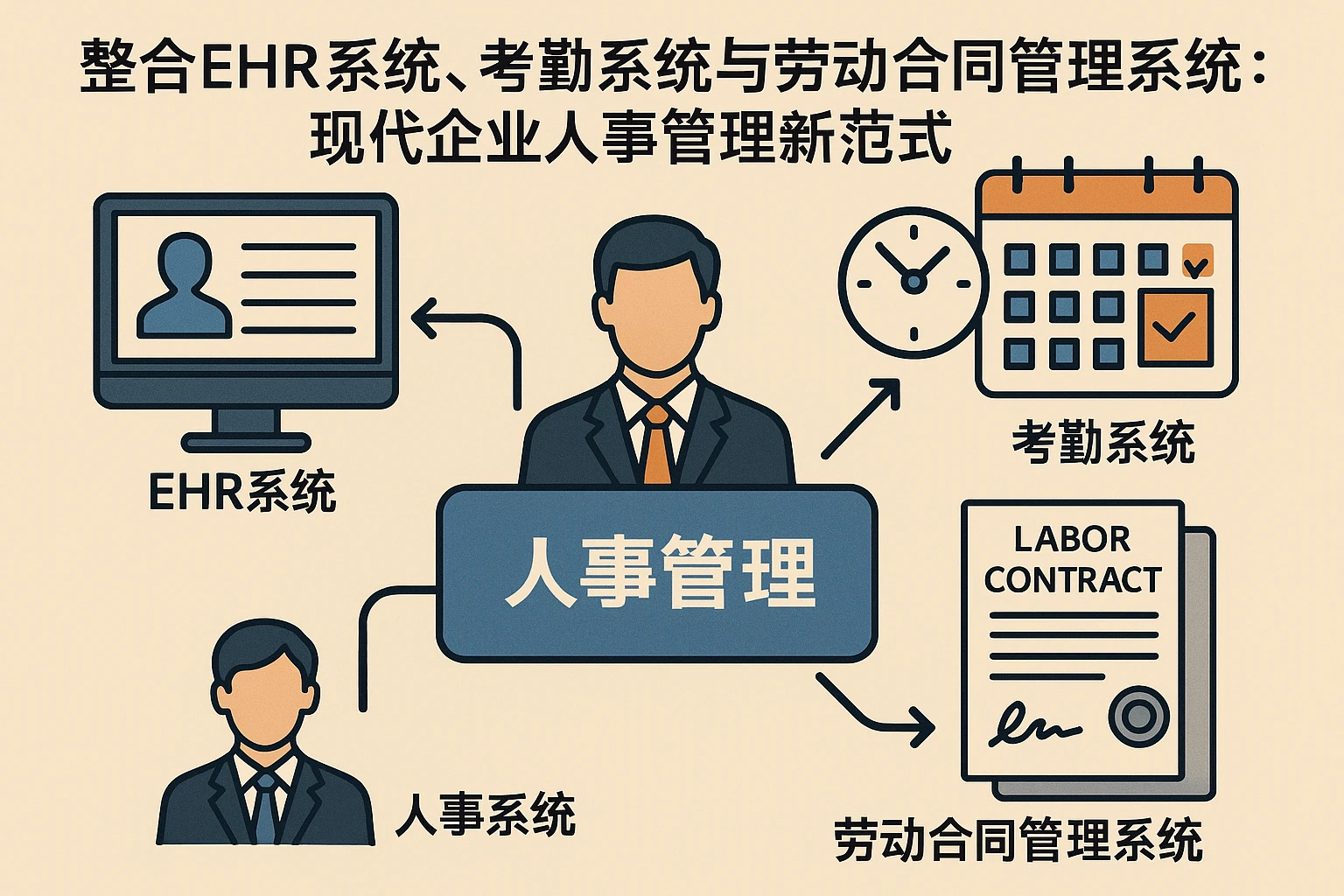 整合ehr系统、考勤系统与劳动合同管理系统:现代企业人事管理新范式