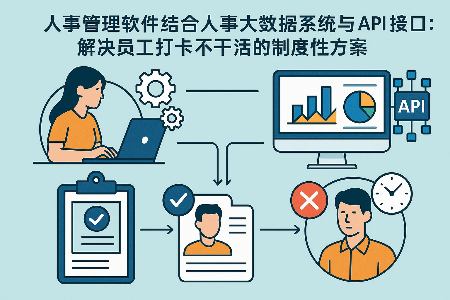人事管理软件结合人事大数据系统与API接口:解决员工打卡不干活的制度性方案