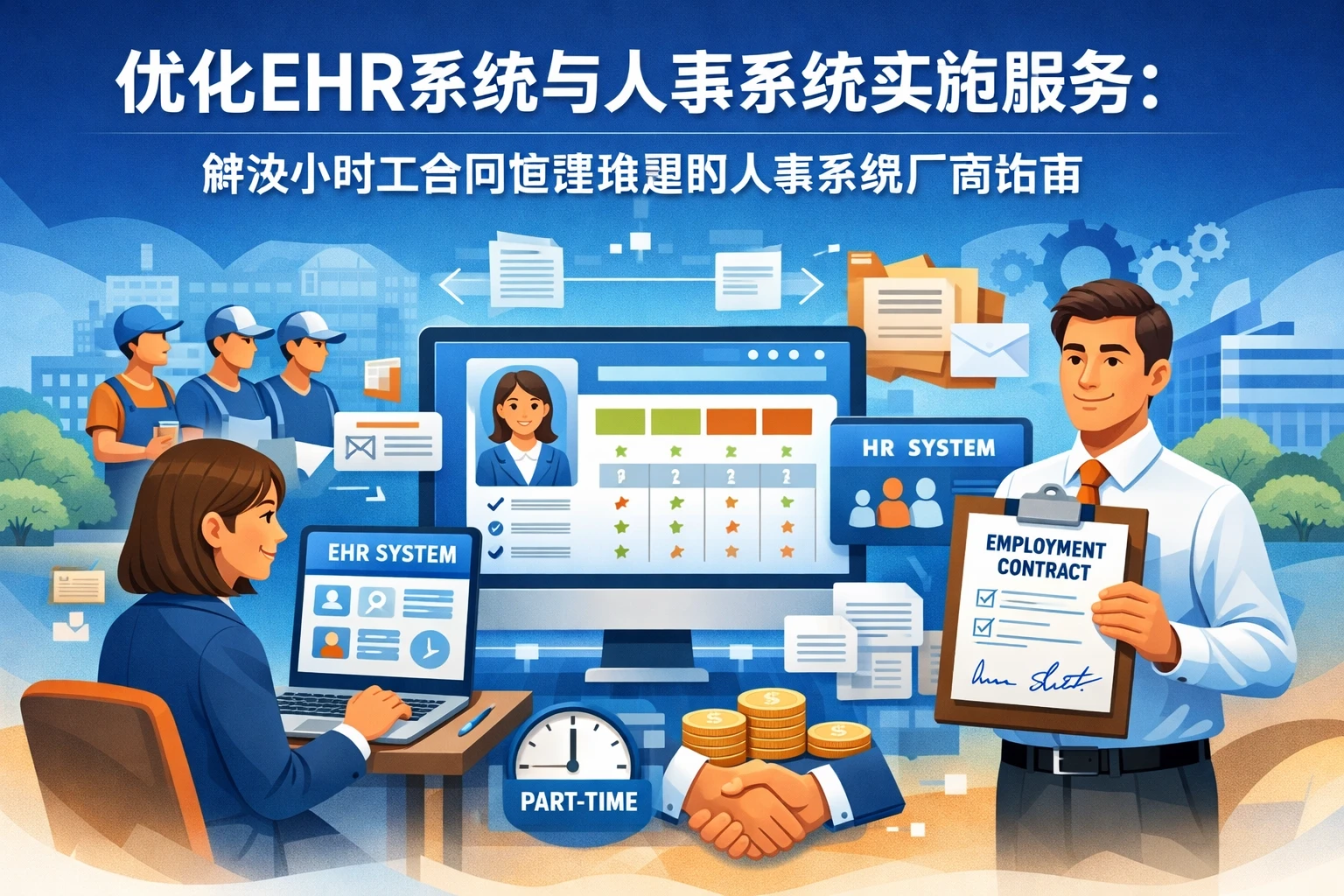 优化EHR系统与人事系统实施服务：解决小时工合同管理难题的人事系统厂商指南