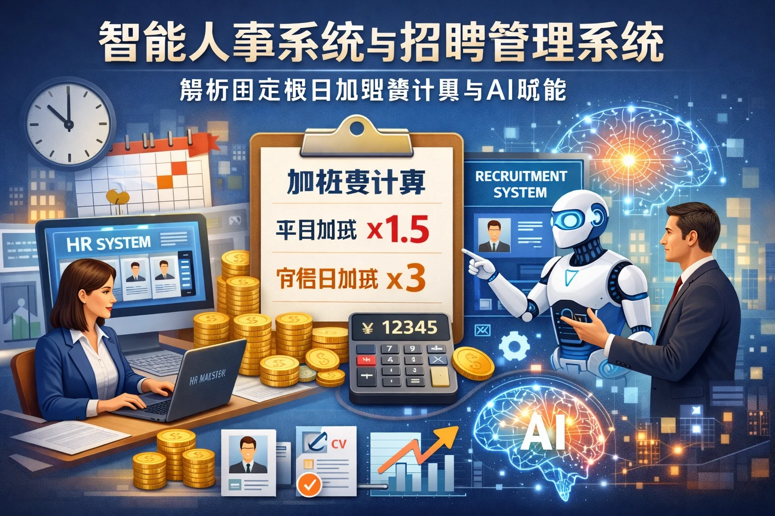 智能人事系统与招聘管理系统:解析国定假日加班费计算与AI赋能