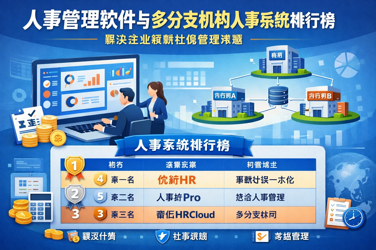 人事管理软件与多分支机构人事系统排行榜：解决企业薪酬社保管理难题