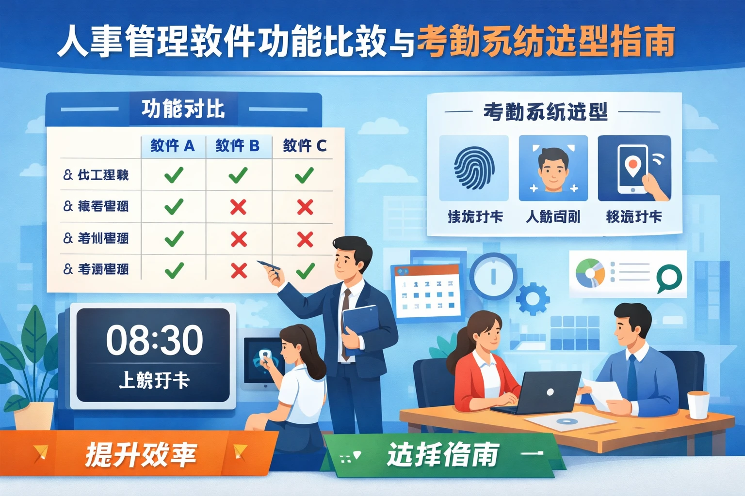 人事管理软件功能比较与考勤系统选型指南