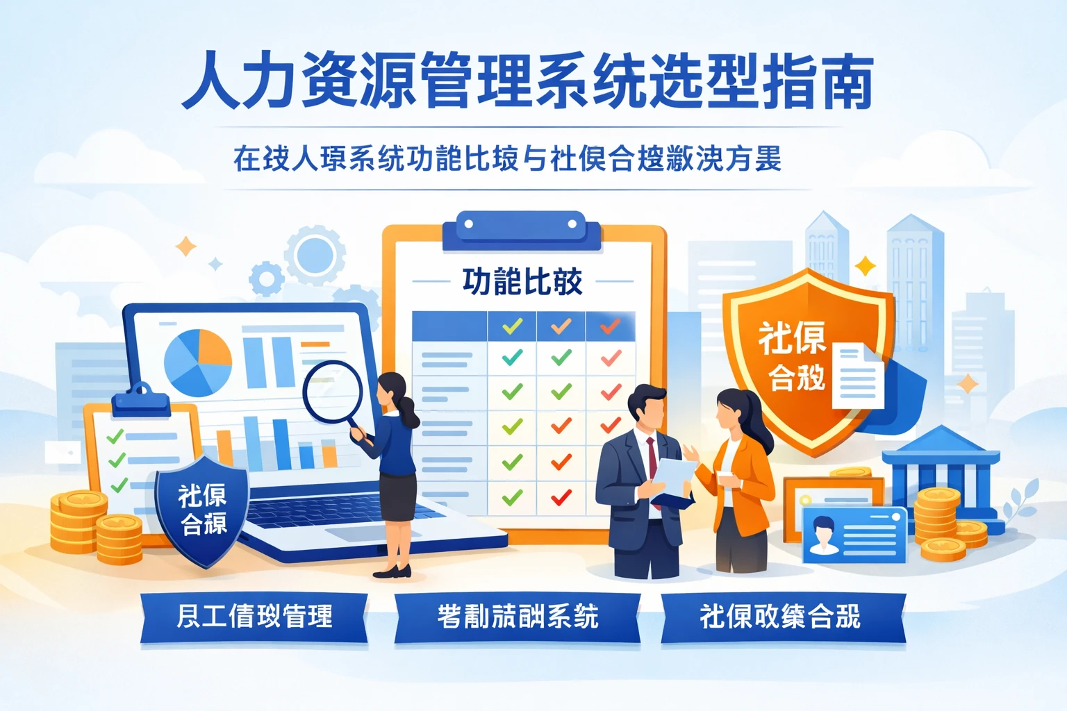 人力资源管理系统选型指南:在线人事系统功能比较与社保合规解决方案