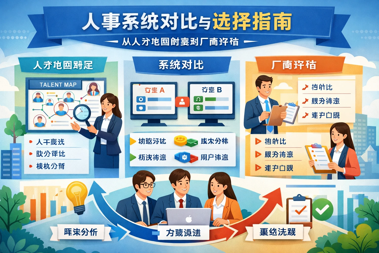 人事系统对比与选择指南：从人才地图制定到厂商评估