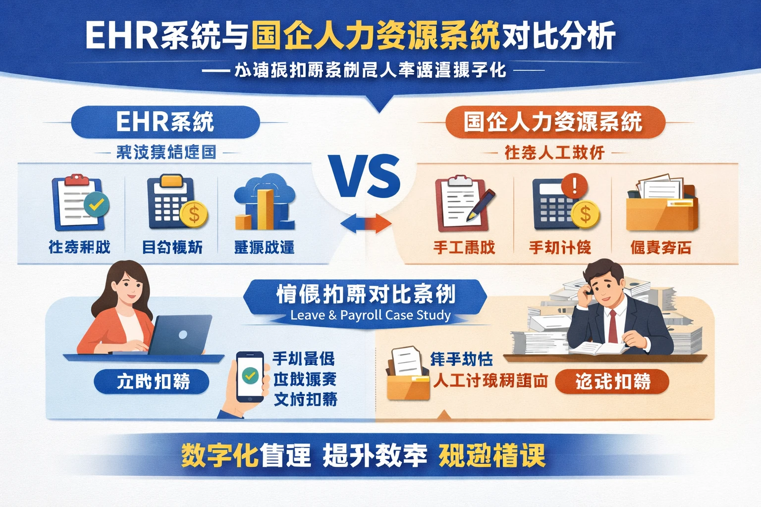 EHR系统与国企人力资源系统对比分析：从请假扣薪案例看人事管理数字化
