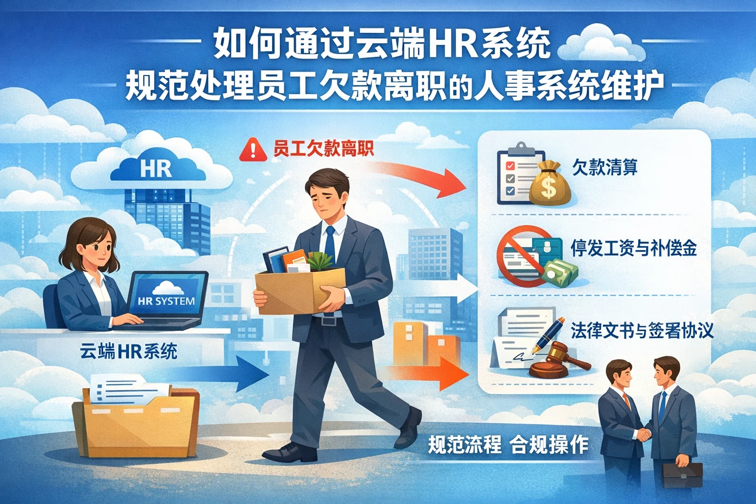 如何通过云端HR系统规范处理员工欠款离职的人事系统维护