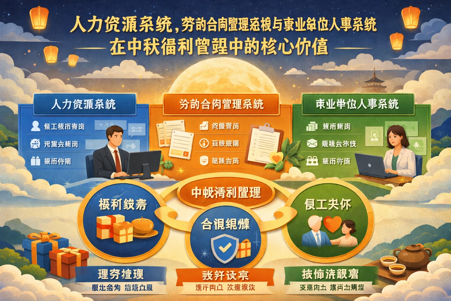 人力资源系统、劳动合同管理系统与事业单位人事系统在中秋福利管理中的核心价值