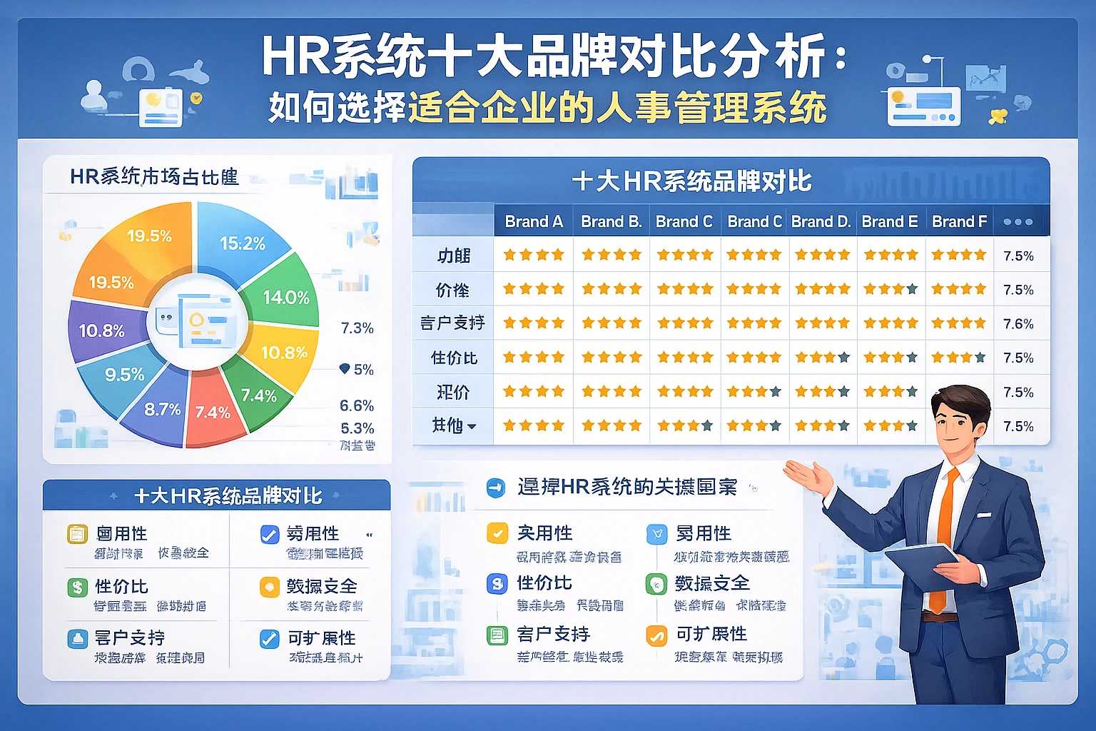 HR系统十大品牌对比分析:如何选择适合企业的人事管理系统