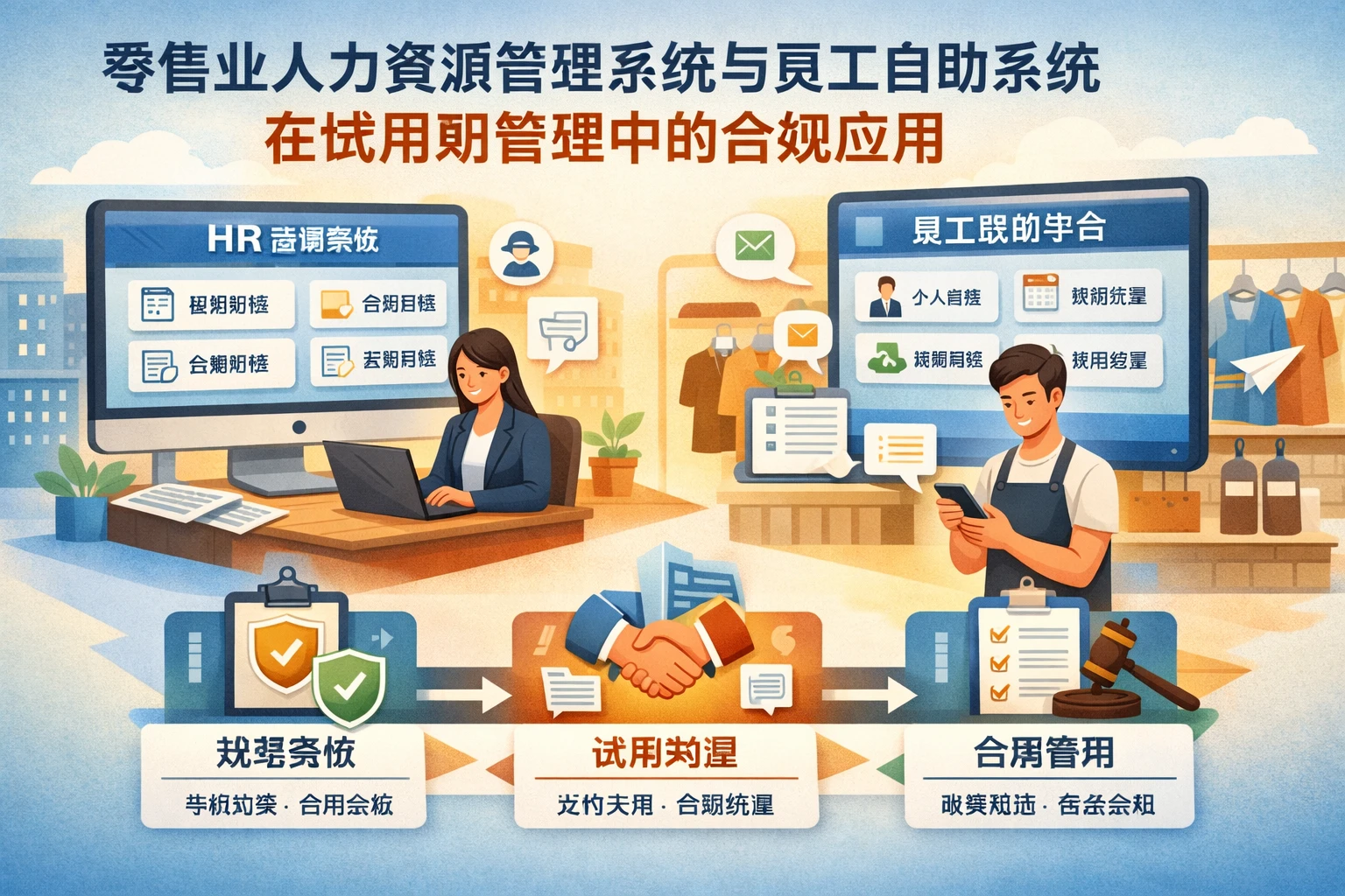 零售业人力资源管理系统与员工自助系统在试用期管理中的合规应用