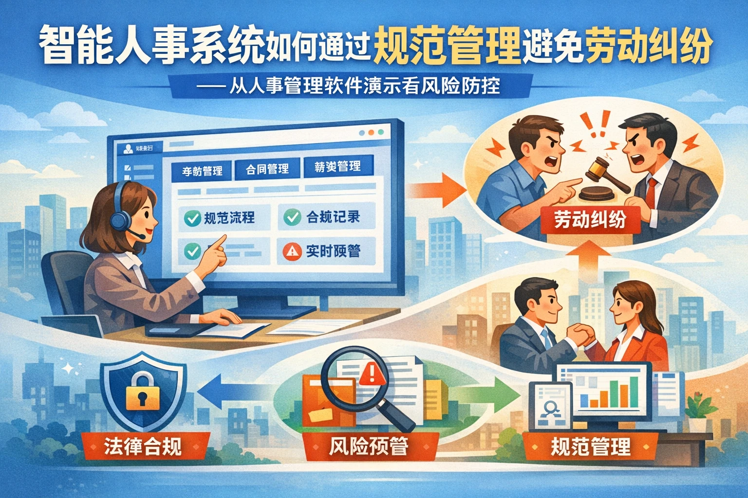 智能人事系统如何通过规范管理避免劳动纠纷——从人事管理软件演示看风险防控
