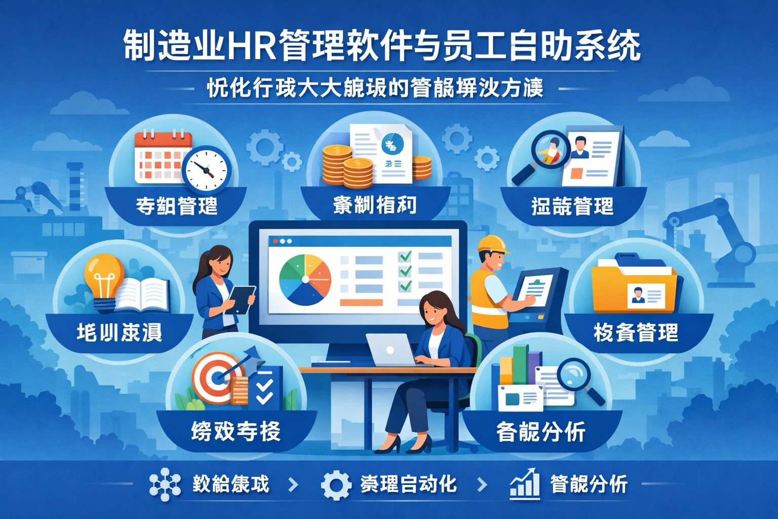 制造业HR管理软件与员工自助系统：优化行政六大板块的智能解决方案