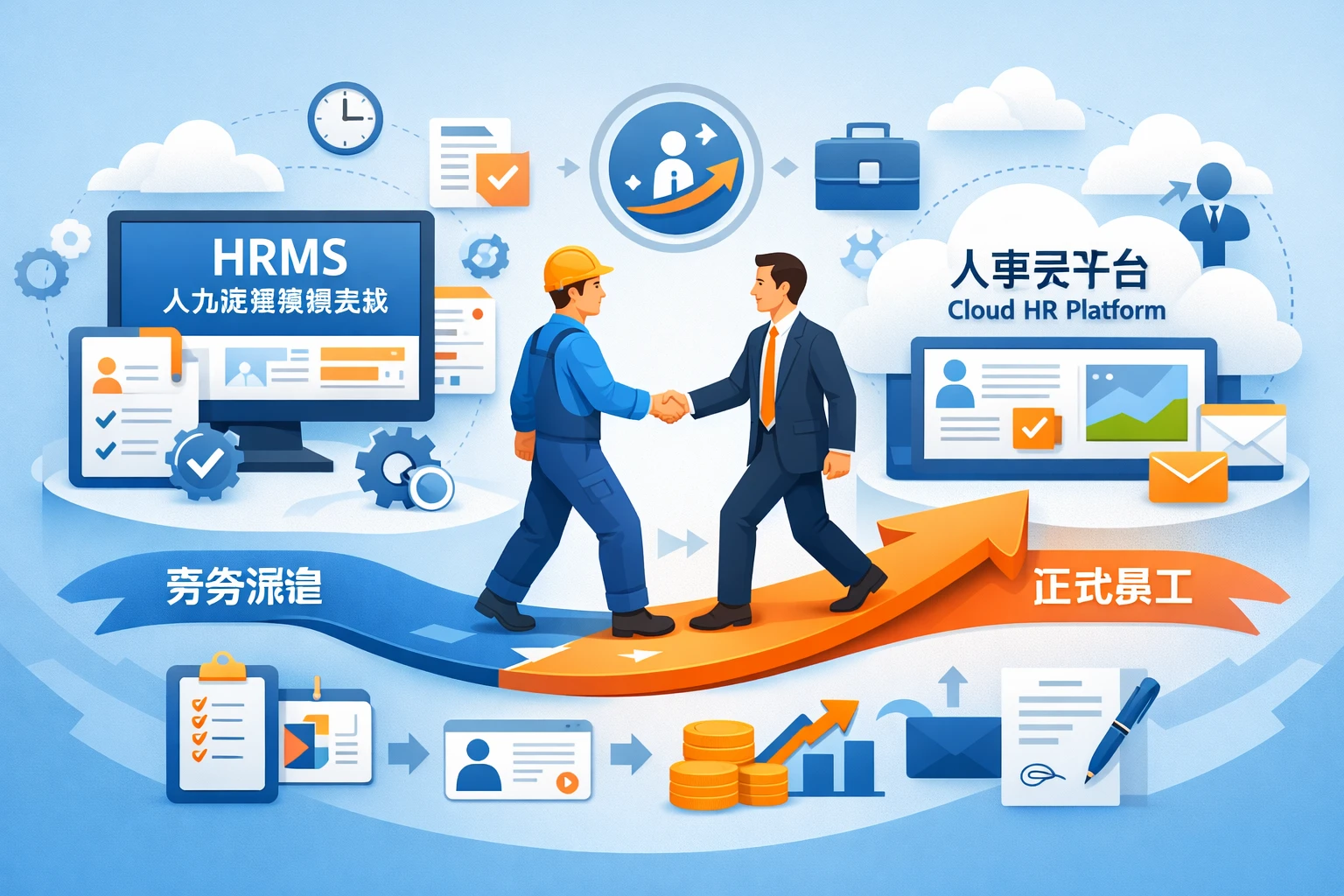 人力资源管理系统与人事云平台在劳务派遣转正流程中的关键作用