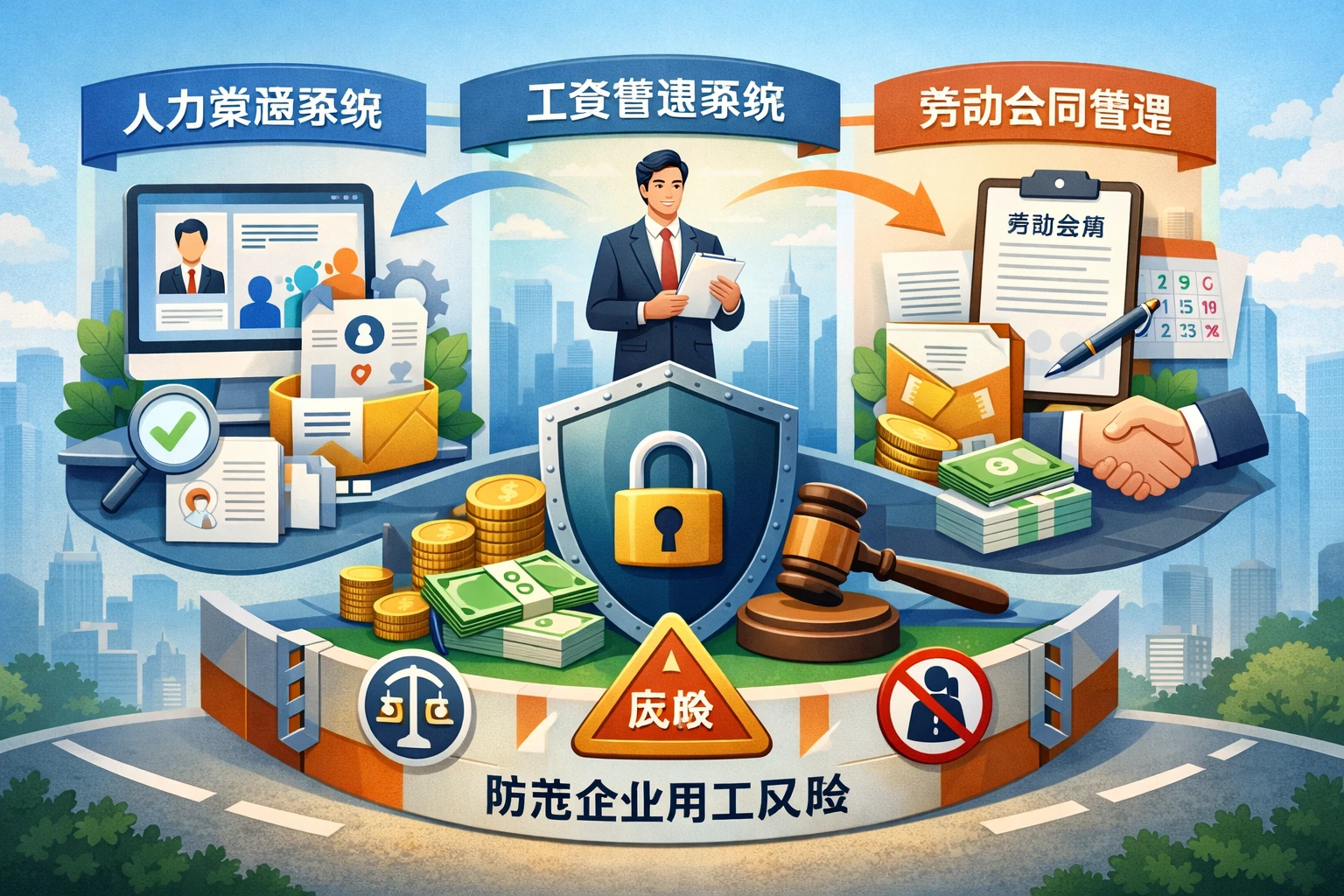 优化人力资源系统、工资管理系统与劳动合同管理系统，防范企业用工风险