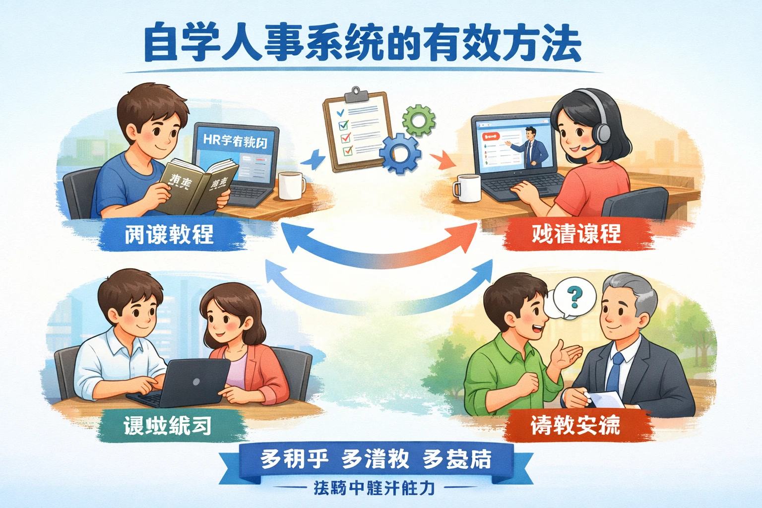 自学人事系统的有效方法